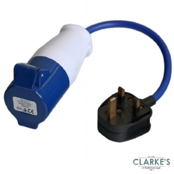 Power 35cm Fly Lead 13A Plug to CEE Socket