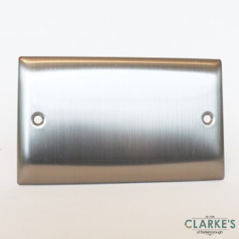 Power Pro Double Blanking Plate Brushed Steel