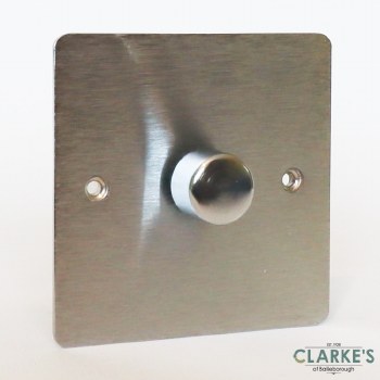 PowerMaster 1 Gang Dimmer Switch Brushed Steel