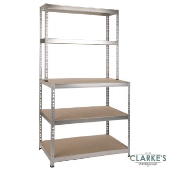 Boltless Galvanised Shelving Unit with Work Bench