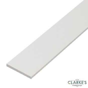 PVC Flat Bar White 25mm/1m