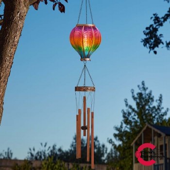 Rainbow Windchime Garden Solar Light with Flaming Effect