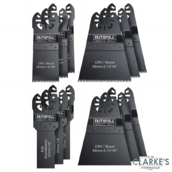 Faithfull Multi-Tool Blade Set 12 Pieces