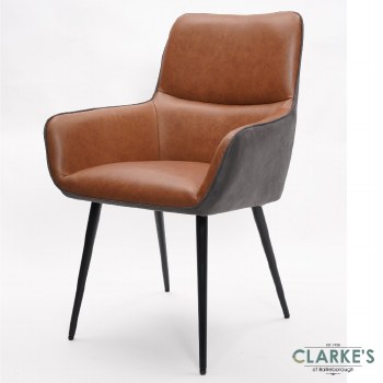 Rebecca Leather Dining Chair Cognac