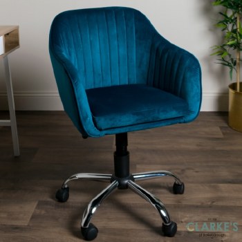 Regina Velvet Office Chair Green