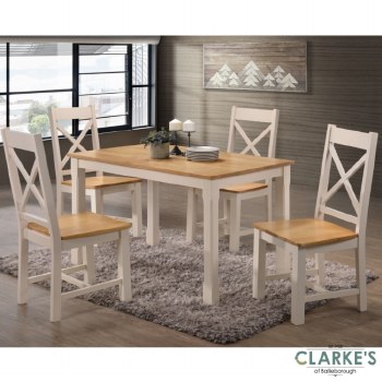 Rochester Dining Set Cream. Table & 4 Chairs