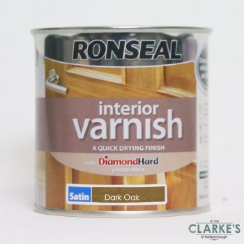 Ronseal Diamond Hard Interior Varnish Satin Dark Oak 250 ml
