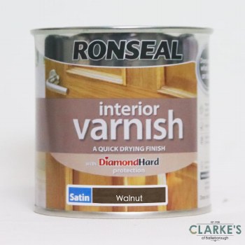 Ronseal Diamond Hard Interior Varnish Satin Walnut 250 ml