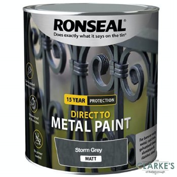 Ronseal Direct To Metal Paint Storm Grey Matt 250ml