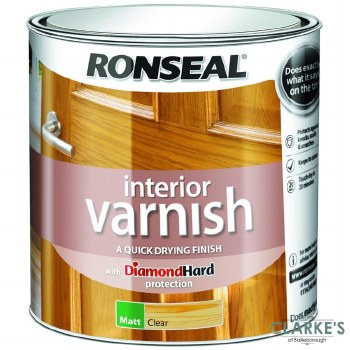 Ronseal Diamond Hard Interior Varnish Matt Clear 2.5 Litre