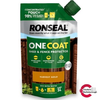 Ronseal One Coat Shed and Fence Protector Harvest Gold Pouch 950ml