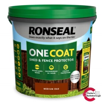 Ronseal One Coat Shed and Fence Protector Medium Oak 5 Litre