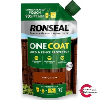 Ronseal One Coat Shed and Fence Protector Medium Oak Pouch 950ml