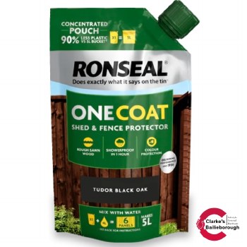 Ronseal One Coat Shed and Fence Protector Tudor Black Oak Pouch 950ml