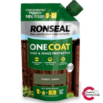 Ronseal One Coat Shed and Fence Protector Forest Green Pouch 950ml