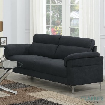 Roxy 3 Seater Fabric Sofa Dark Grey