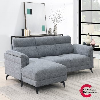 Roxy Left Hand Facing Corner Sofa Grey