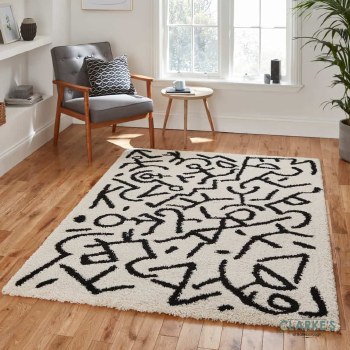 Royal Nomadic A637 White/Black Rug 120 x 170cm