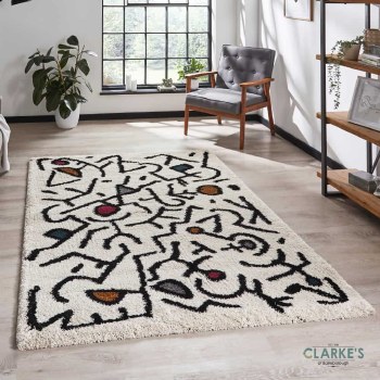 Royal Nomadic A637 Cream/Black Rug 120 x 170cm