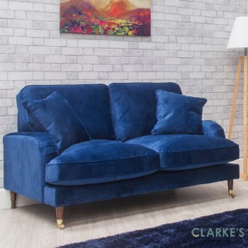 Rupert 2 Seater Velvet Sofa Marine