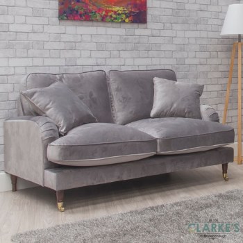 Rupert 2 Seater Velvet Sofa Grey