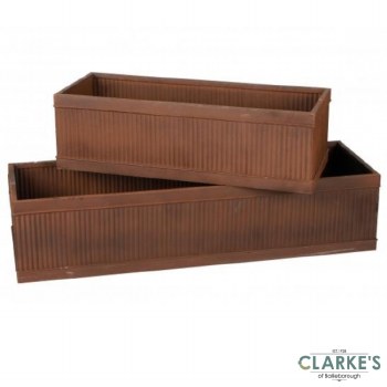 Rusted Look Metal Garden Planter Small