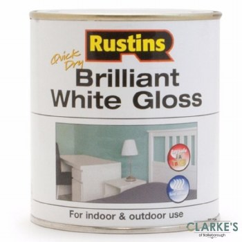 Rustins Quick Dry Brilliant White Gloss Paint 500 ml