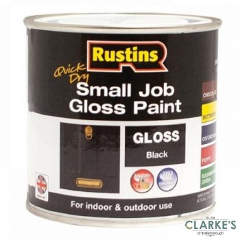 Rustins Small Job Gloss Paint Black 250ml
