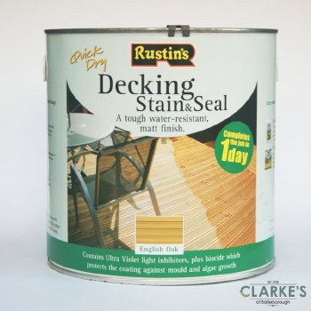 Rustins Decking Stain and Seal English Oak 2.5 Litre