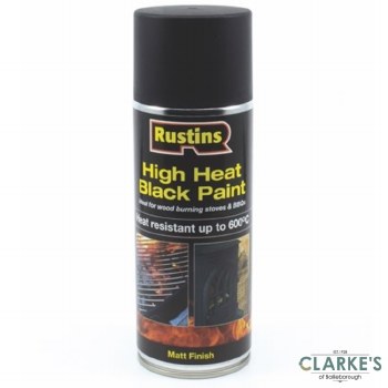 Rustins Heat Resistant Spray Paint Black