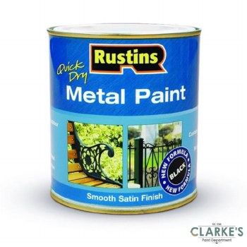 Rustins Quick Dry Metal Paint Black 500ml
