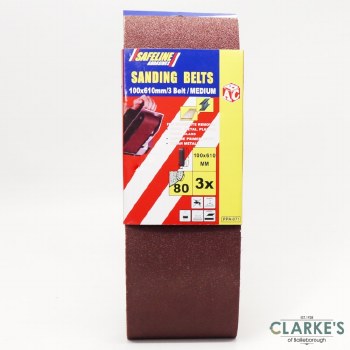 Safeline Sanding Belts 100 mm Grit 80 Medium