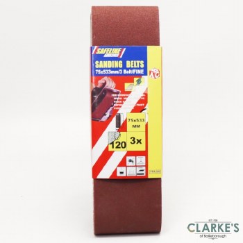 Safeline Sanding Belts 75 mm Grit 120 Fine