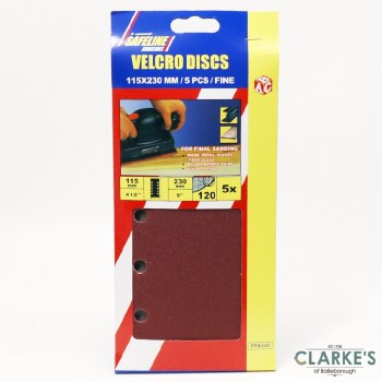 Safeline Sheet Sander Sanding Sheets 115 x 230 mm Grit 120 Fine
