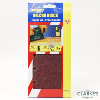 Safeline Sheet Sander Sanding Sheets 115 x 230 mm Grit 40 Coarse