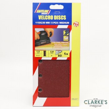 Safeline Sheet Sander Sanding Sheets 115 x 230 mm Grit 80 Medium