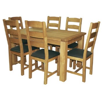 Salisbury Oak Dining Set. 150cm dining table and 6 chairs