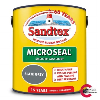 Sandtex Microseal Smooth Masonry Paint Brilliant Slate Grey 5 Litre