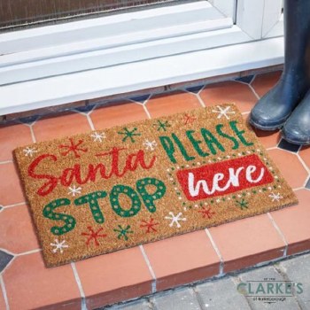 Santa Stop! Coir Door Mat