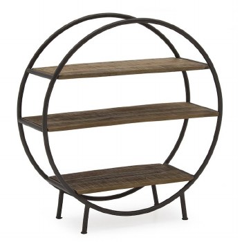 Savannah Industrial Style Round Bookcase