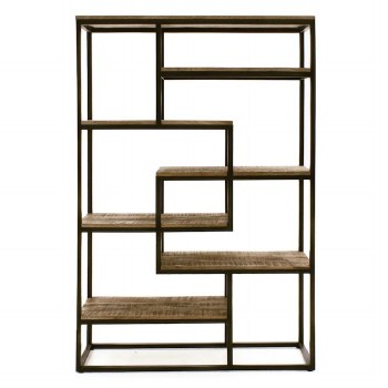 Savannah Industrial Style Wide Bookcase