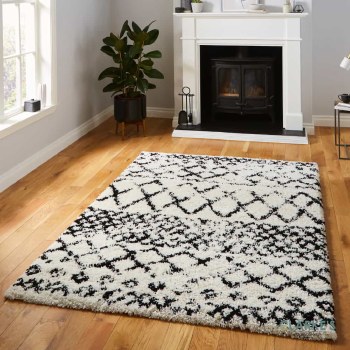 Scandi Berber G272 White/Black Rug 120 x 170cm