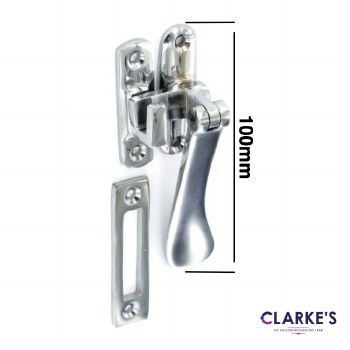 Casement Fastener Hook / Mortice Chrome 100mm