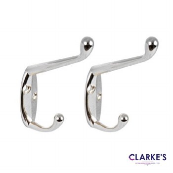 Chrome Hat & Coat Hooks 105mm