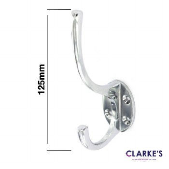 Chrome Hat & Coat Hook 125mm