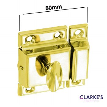 Brass Plated Cupboard Turn Latch 50mm