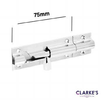 Securit Chrome Door Bolt 75mm