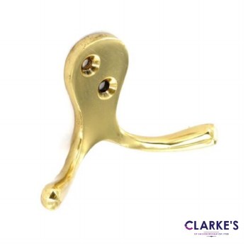 Brass Double Robe Hook 75mm