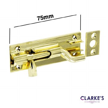 Securit Brass Necked Door Bolt 75mm