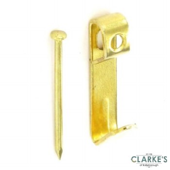 Securit Brass Picture Hooks No.1  Pack of 4